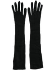 Dolce & Gabbana Cashmere Elbow Length Gloves - Black
