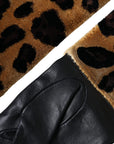 Dolce & Gabbana Leopard Print Leather Elbow Length Gloves
