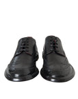 Dolce & Gabbana Black Leather Derby Wingtip Dress Shoes