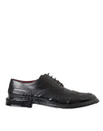 Dolce & Gabbana Black Leather Derby Wingtip Dress Shoes
