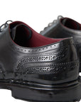Dolce & Gabbana Black Leather Derby Wingtip Dress Shoes