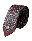 Dolce & Gabbana Brocade Pattern Silk Suit Tie - Bordeaux