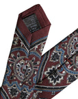 Dolce & Gabbana Brocade Pattern Silk Suit Tie - Burgundy