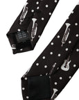 Dolce & Gabbana Guitar Print Silk Suit Tie - Black