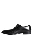 Dolce & Gabbana Black Leather Brogue Derby Dress Shoes