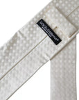 Dolce & Gabbana Dotted Silk Suit Tie - White