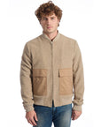 Roberto Pepe Luxury Wool-Marabou Jacket - Beige - Made In Italy