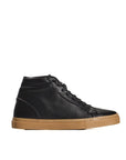 Roberto Pepe Luxury Leather High Top Sneakers - Black - Made In Italy