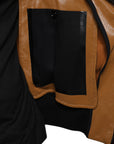 Dolce & Gabbana Collar Bomber Leather Jacket - Caramel