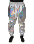 Dolce & Gabbana Silver Iridescent Metallic Jogger Pants