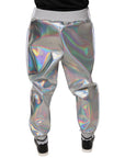 Dolce & Gabbana Silver Iridescent Metallic Jogger Pants