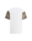 signature checkered sleeves cotton t-shirt
