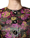 Dolce & Gabbana Brocade Floral Winged Shoulder Blazer