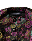 Dolce & Gabbana Brocade Floral Winged Shoulder Blazer