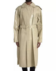 Bottega Veneta Leather Hooded Trench Coat Jacket