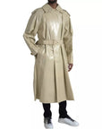 Bottega Veneta Leather Hooded Trench Coat Jacket