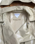 Bottega Veneta Leather Hooded Trench Coat Jacket