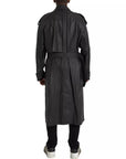 Bottega Veneta Leather Trench Coat - Black