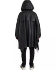 Bottega Veneta Leather Hooded Long Coat - Black