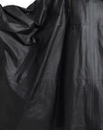 Bottega Veneta Leather Hooded Long Coat - Black