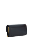 Balmain Leather Clutch & Shoulder Bag With Chain Strap