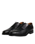 Dolce & Gabbana Black Leather Derby Wingtip Dress Shoes