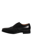 Dolce & Gabbana Black Leather Derby Wingtip Dress Shoes