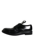 Dolce & Gabbana Black Patent Leather Derby Lace-Up Dress Shoes