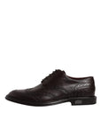 Dolce & Gabbana Brown Leather Derby Wingtip Dress Shoes