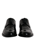 Dolce & Gabbana Black Leather Classic Derby Lace-Up Formal Dress Shoes
