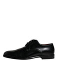 Dolce & Gabbana Black Leather Classic Derby Lace-Up Formal Dress Shoes