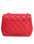 Chanel Vivid Pink-Red Matelasse Chain Mini Shoulder Leather Purse