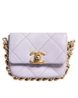 Chanel Light Lilac Leather Chain Strap Mini Crossbody Bag