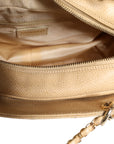 Chanel Beige Caviar De Coco Leather Handbag With Chain Strap