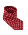 Giorgio Armani Geometric Red Silk Suit Tie