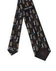 Giorgio Armani Geometric Black Silk Suit Tie