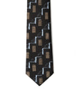Giorgio Armani Geometric Black Silk Suit Tie