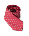 Giorgio Armani Red Silk Geometric Suit Tie