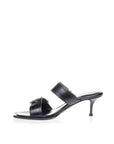Alexander McQueen Black Leather Low Heel Sandals