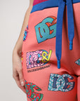 Dolce & Gabbana Pink Logo Monogram Jogger Pants