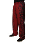Dolce & Gabbana Black Red Leopard Sweatpants