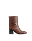 Burberry Chocolate Brown Leather Ankle Boots