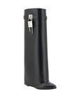 Givenchy Black Leather Wedge Knee-High Boots