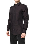 Dolce & Gabbana Maroon Jacquard Shirt