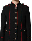 Dolce & Gabbana Long Military Coat - Black & Red