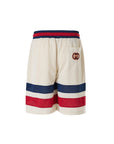 Gucci GG Red & Blue Stripe Midi Shorts