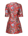 Dolce & Gabbana Floral Jacquard A-line Mini Dress - Red