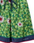Gucci Green Flower Printed Silk Shorts
