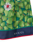 Gucci Green Flower Printed Silk Shorts