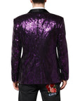 Dolce & Gabbana Sicilia Sequin Embellished Blazer - Purple